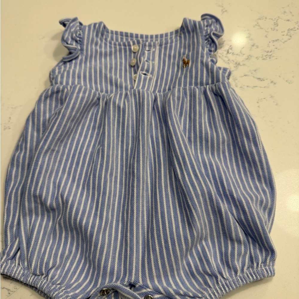 Blue Striped Baby Romper